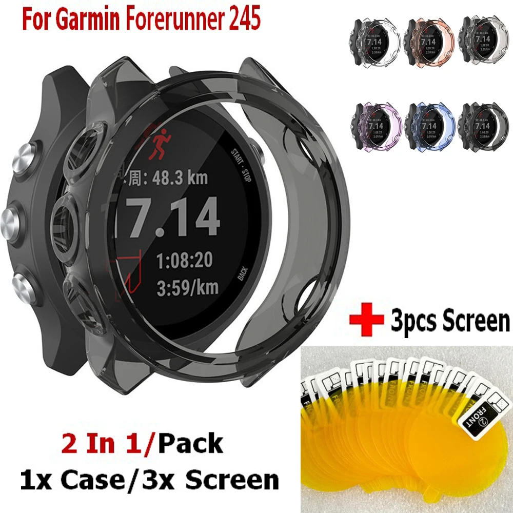 2 In1 смарт чехол с браслетом для Garmin Forerunner 245 ремешок защитная оболочка Экран