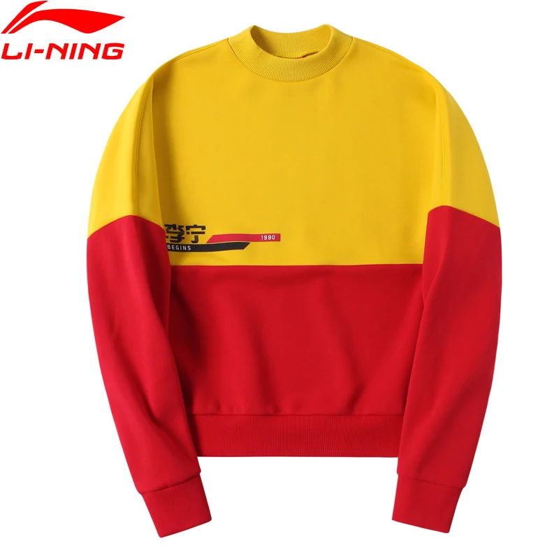 Li Ning PFW Мужская Спортивная Толстовка свободного кроя хит цвета 63% хлопок 37%