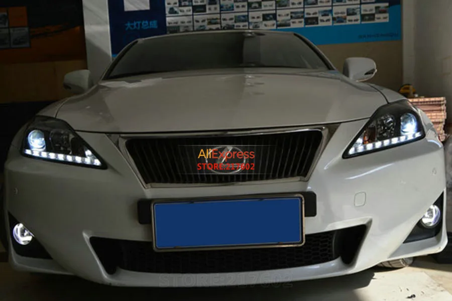 Для LEXUS IS250 головной светильник s Fit 2006 2008 объектив проектора автомобильный легко