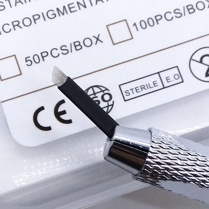Распродажа Agulhas Agulha 0,18 мм Диаметр 12 микроволоконная игла иглы Лезвия Tebori Pontas Flexy бровей Тату Oem поставка 3d