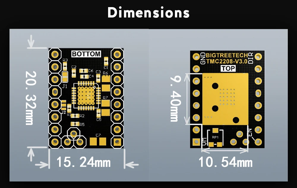 BIQU BIGTREETECH TMC2208 V3.0 UART шаговый двигатель беззвучный драйвер Stepstick VS TMC2100 TMC2130 для 3d принтера части SKR MKS плата