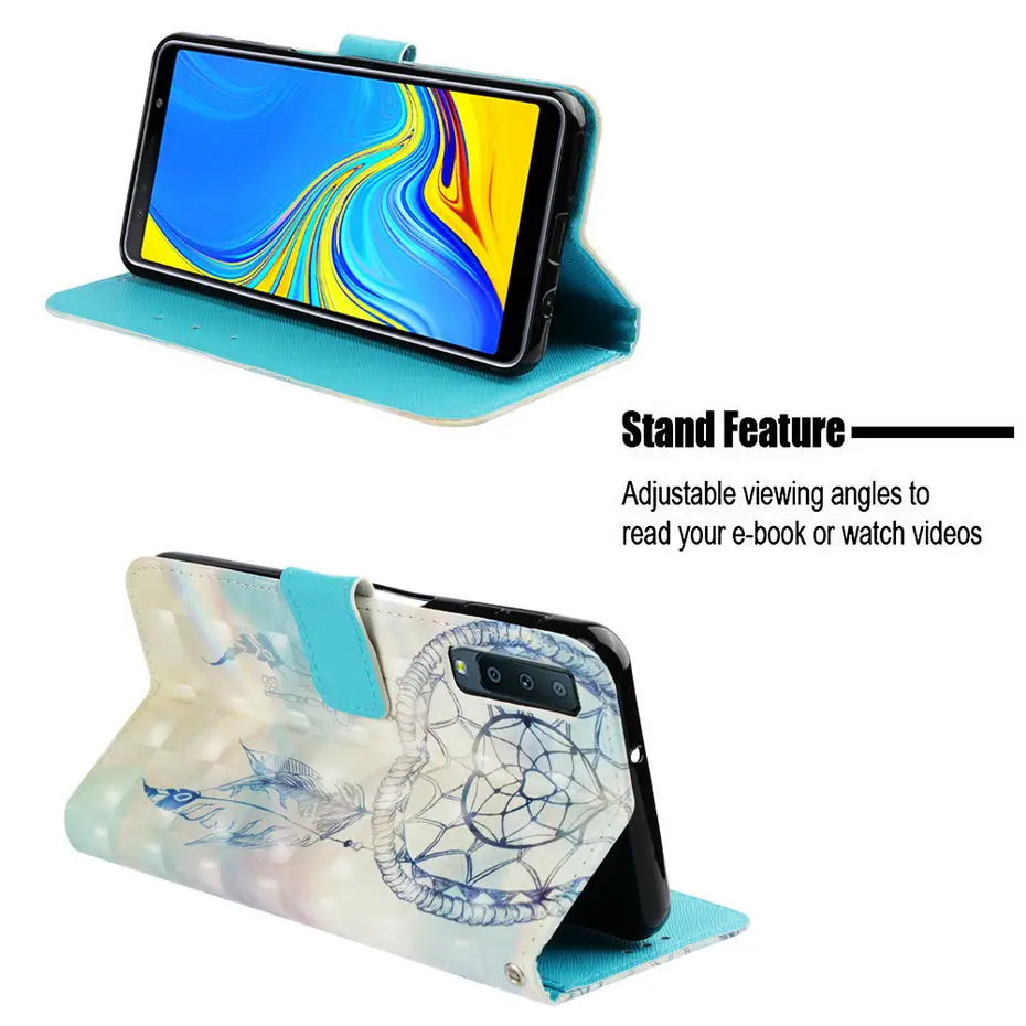 MILYSSI 3D Визуальный роскошный флип кошелек чехол для Samsung galaxy A7 (2018) телефона из
