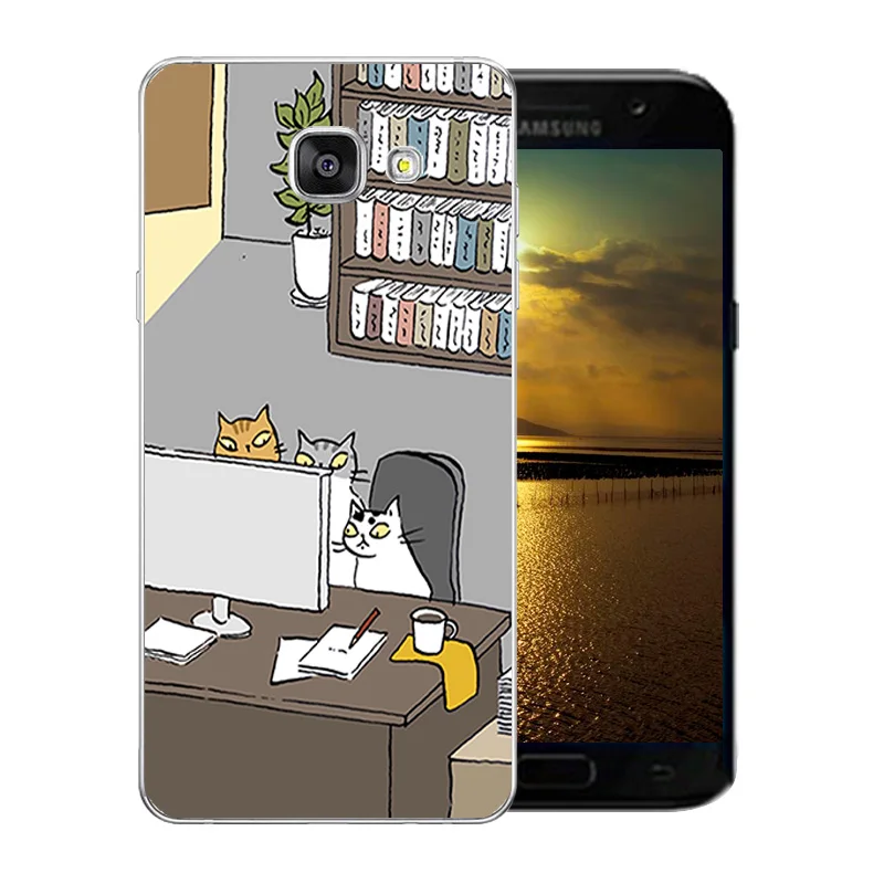 Для samsung A7 2017 Чехол Мягкий силиконовый чехол для телефона кошки Семья шаблон Galaxy