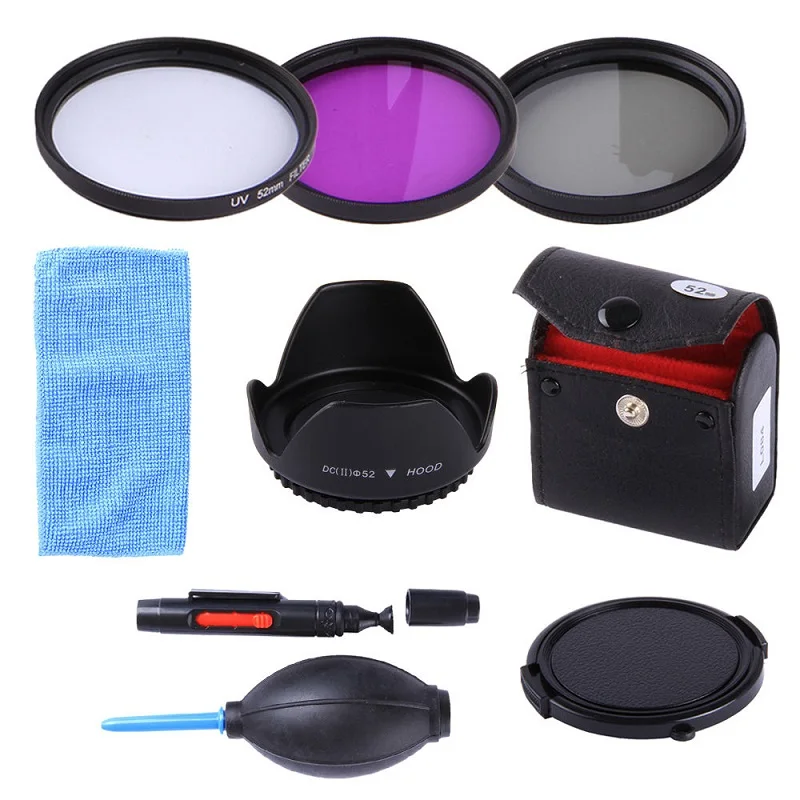 Комплект фильтров UV CPL FLD 52 мм + бленда и крышка объектива для Nikon D5500 D5200 D3300 18 55 мм|for