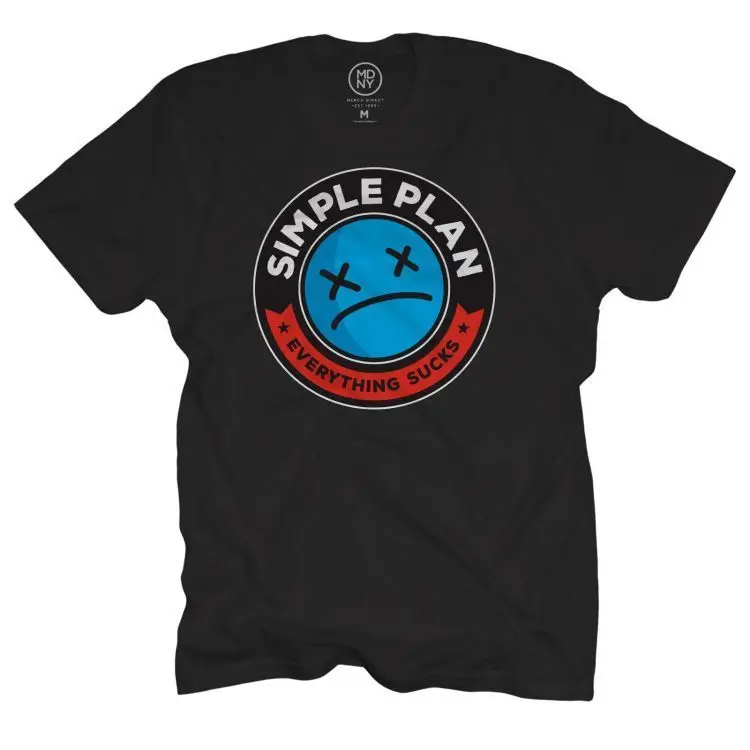 SIMPLE PLAN Все Отстой футболка S M L XL Фирменная Новинка официальный футболка|Мужские
