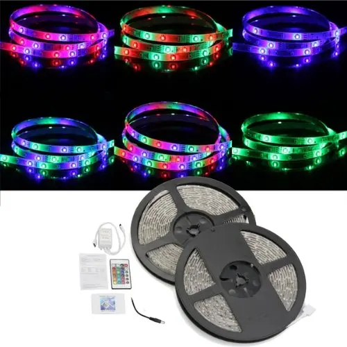 FDDT ленточный светильник RGB SMD 3528 600 светодиодный DC 12V гибкий водонепроницаемый 10M 2x5