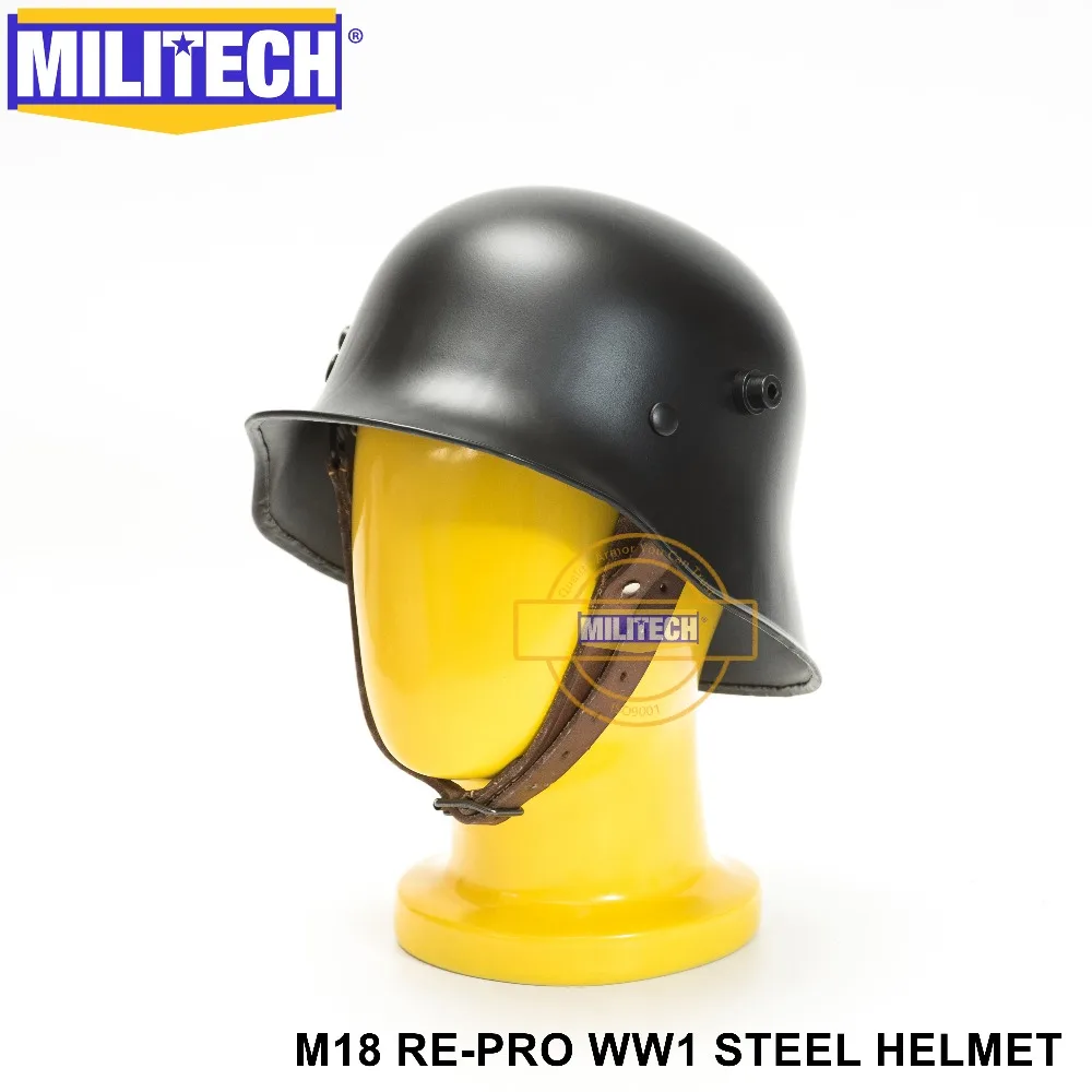 Черный Немецкий шлем MILITECH M18 World War One защитный Black немецкий Repro Great шлем|helmets for dirt