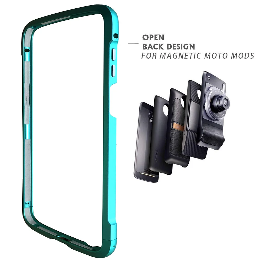 Для motorola moto Z3/Z3 Play чехол-бампер можно использовать с модами алюминиевая металлическая рамка чехол 4 уголка противоударный [с подарочной задней пленкой]