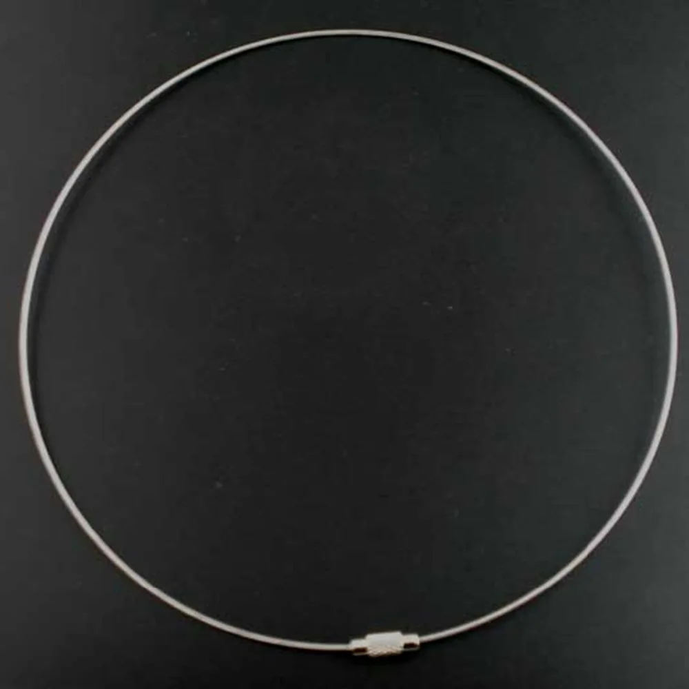 DoreenBeads серое ожерелье с круглым воротом из стальной проволоки винтовой застежкой