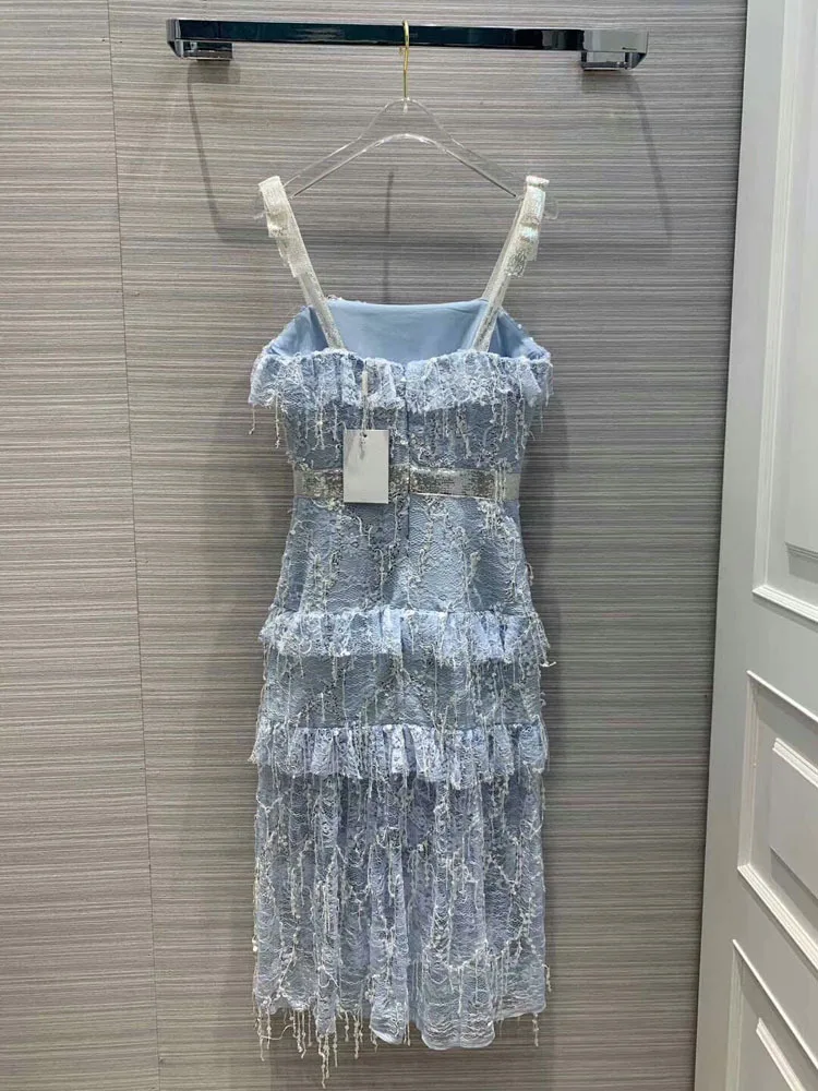 Женская мода 2019 Спагетти ремень Бисероплетение без рукавов платья 2 цвета at190145 |