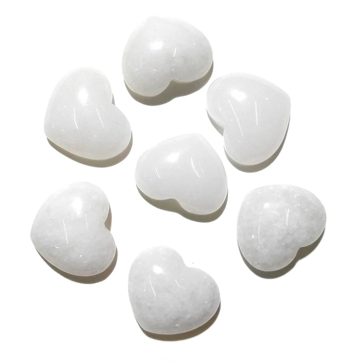 

10 Pieces White Agate Natural Stones Cabochon 10x10mm 15x18mm 25x25mm Heart Shape No Hole for Making Jewelry DIY