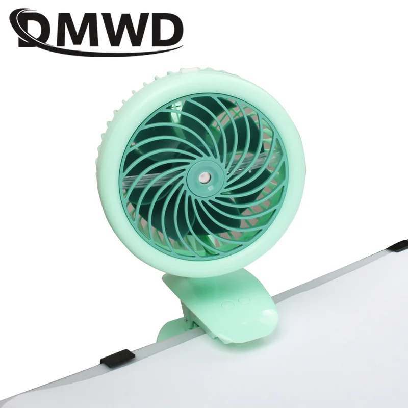 DMWD мини-вентилятор для кондиционера с зажимом, USB аккумулятор, перезаряжаемый вентилятор для детской коляски, охлаждающий вентилятор, распылитель, охладитель кондиционера