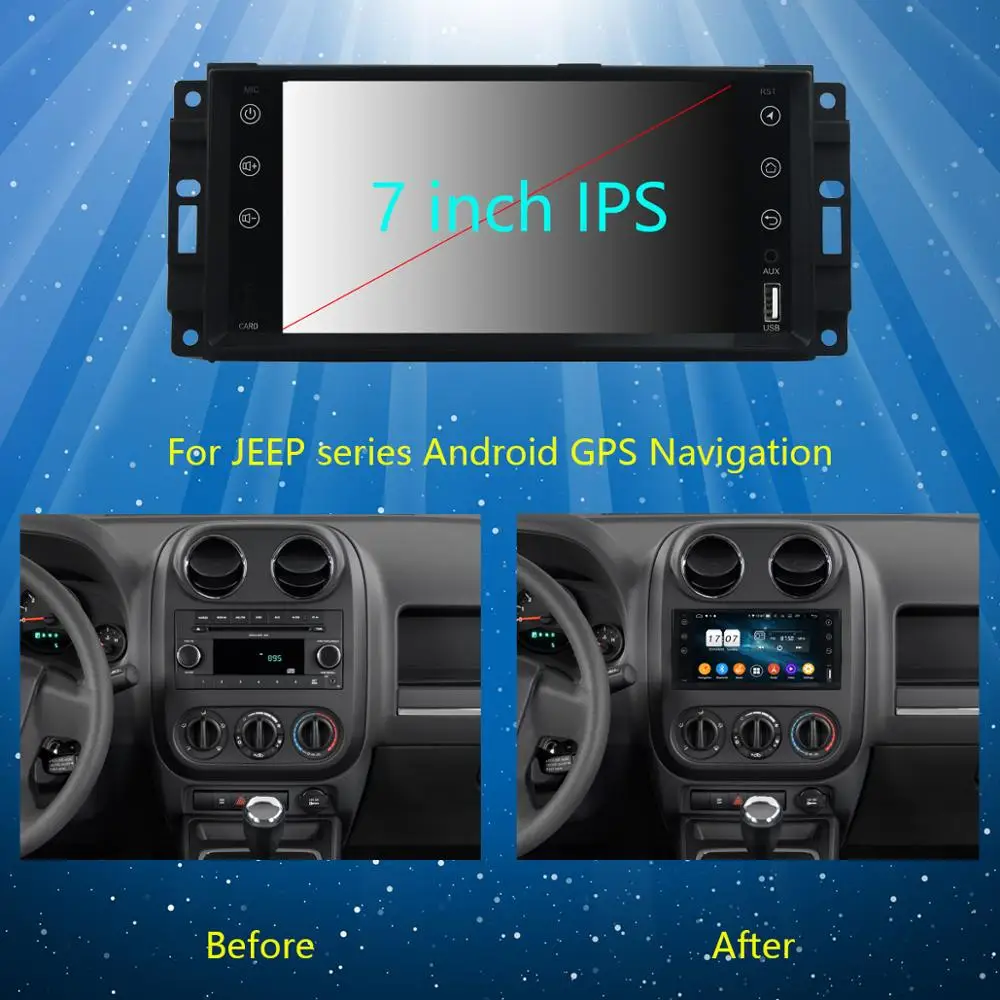 Автомобильный DVD-плеер 7 дюймов IPS 1024*600 8Core 4G + 64G Android 9 0 для Jeep Chrysler Sebring 300C Cirrus Aspen