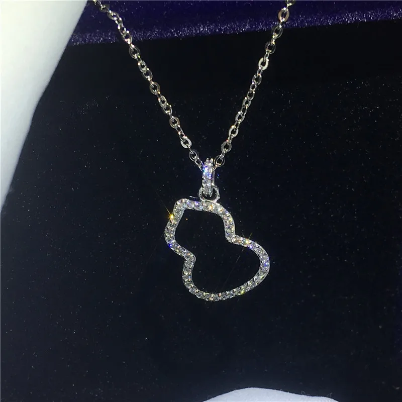 2018 Dazzling Gourd shape pendant With necklace 925 Sterling silver AAAAA zircon Cz Engagement wedding Pendants for women Gift | Украшения