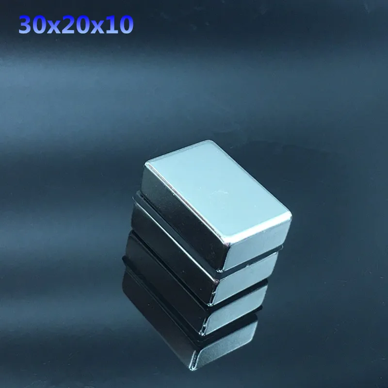 1 шт. Неодимовый Магнит 30x20x10 редкоземельный сильный блок постоянный 30*20*10 мм холодильник Электромагнит NdFeB никель магнитный квадрат