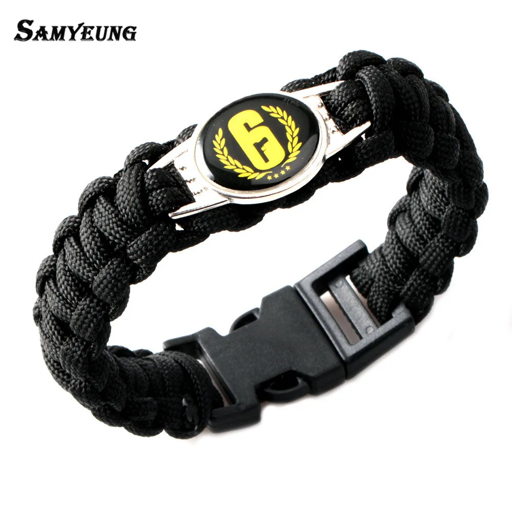 Games Rainbow Six Siege Leather Bracelets for Men Women 6 Logo Bracelet Cosplay Braclet Anime Mens Jewelry Pulseras Dropshipping | Украшения