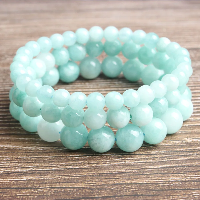 Натуральные ювелирные изделия LanLi 6/8/10/12 мм небесно голубые нефритовые бусины