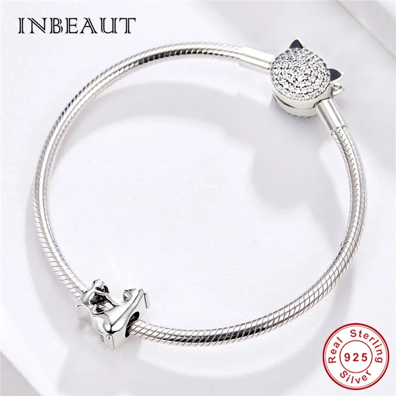 INBEAUT 100% серебряный браслет милый для мамы и ребенка с бусинами подходит бренда