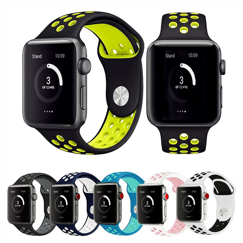Rovtop силиконовый ремешок для Apple Watch Band Браслет часов аpple резиновый 4 3 2 спортивный
