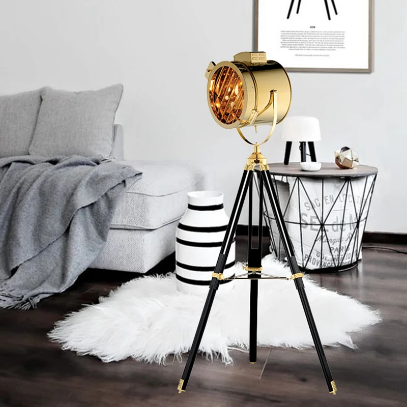 Nordic Floor Lamp Search floor Light wood Tripod leg metal lampshade Lights Fixture chrome gold color bulb standing lamp | Освещение