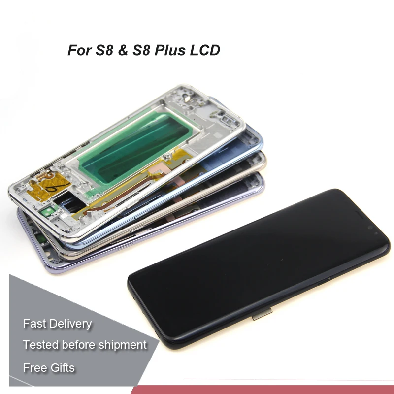 Для SAMSUNG Galaxy S8 Plus G955 G955F ЖК экран для samsung G950F G950U дисплей с рамкой|Экраны мобильных