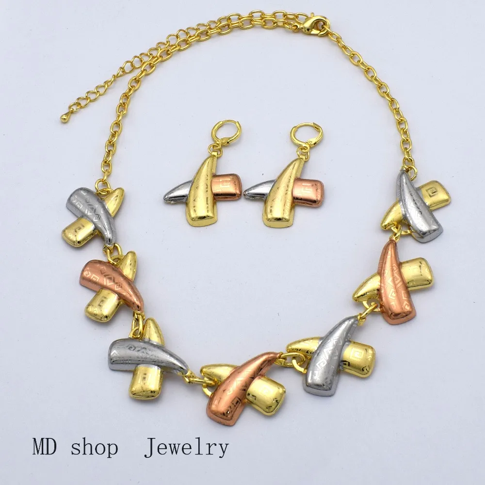 Модные высококачественные украшения комплект Италия 750 золотые серьги Цепочки и