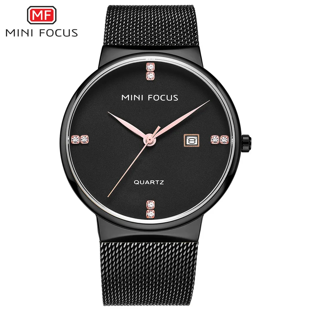 MINIFOCUS Бизнес Кварцевые часы Человек сетки нержавеющая сталь мужские