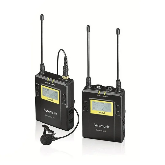 Saramonic UWMIC9 96-канальный UHF Камера Беспроводной петличный микрофон Системы Передатчики+ один приемник для DSLR камера видеокамера - Цвет: RX9andTX9