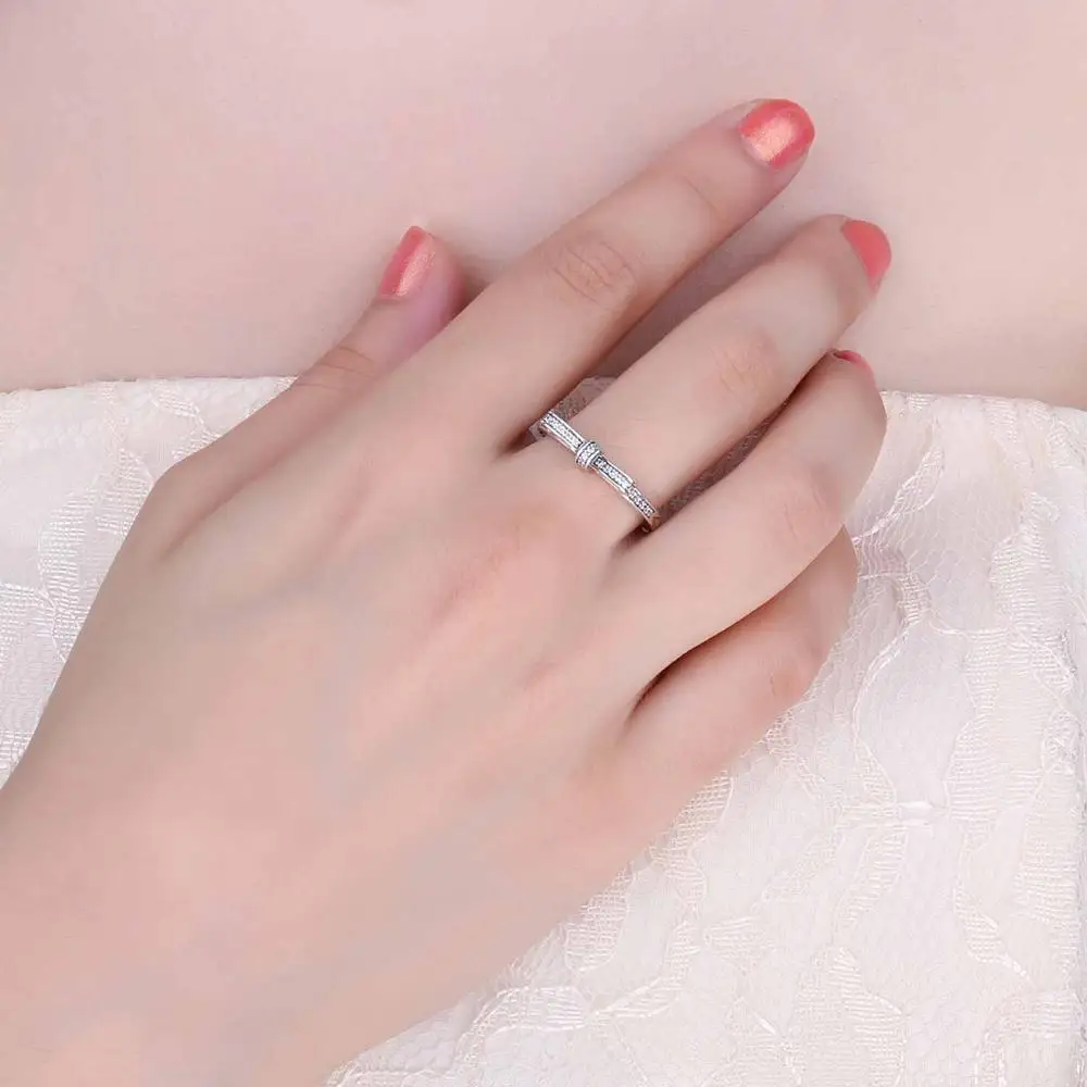 Jewelrypalace стерлингового серебра 925 Простой бантом Ясно Цирконий кольцо Юбилей
