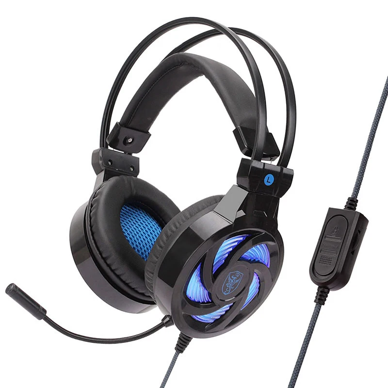 3.5mm Wired High Quality Headphone with Microphone LED Light Stereo Game Headset Voice Control Headphones for Computer PS4 PC |