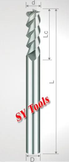 

3 Flutes(Long) Aluminum Cutting Carbide End Mills 6mm