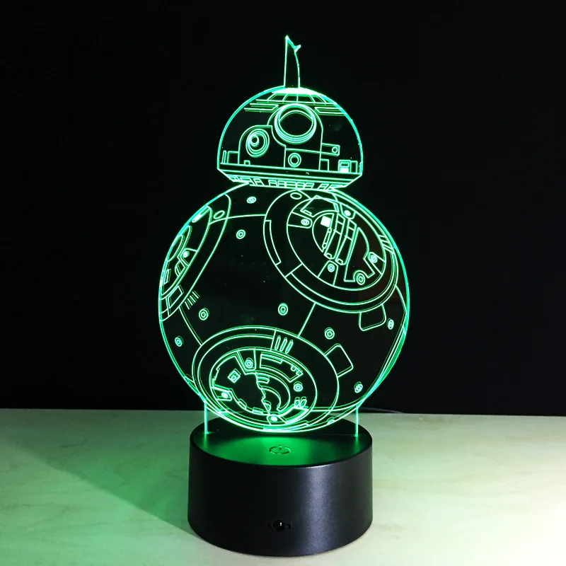 Звездные войны BB8 Sphero Droid 3D ночной Светильник робот фигурка игрушка лампа 7 цветов