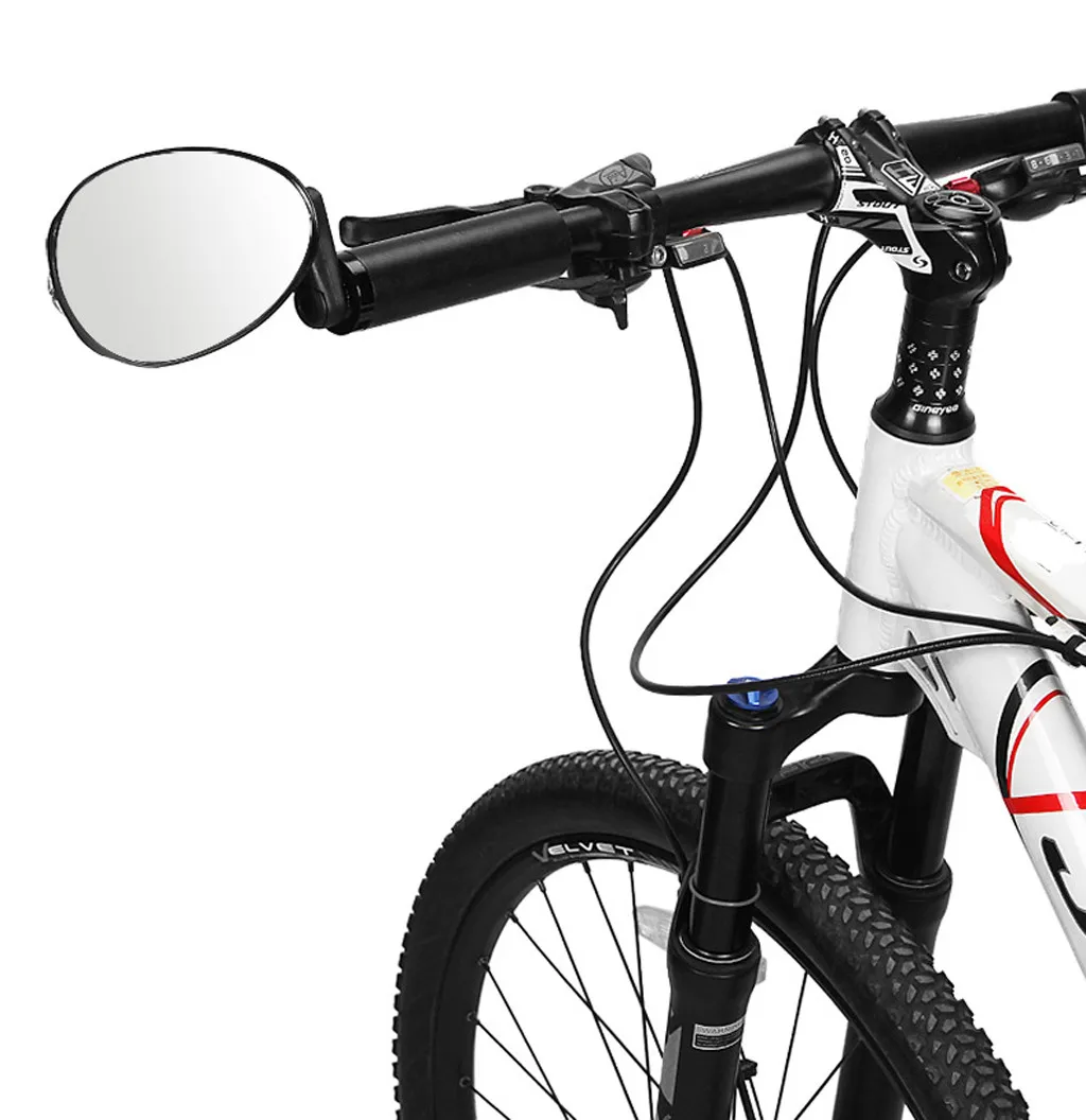 NEW Rotate Flexible 360 wide-angle convex mirror Handlebar Rearview Mirror+Warning lights For Bike MTB Bicycle Cycling Mirror | Спорт и