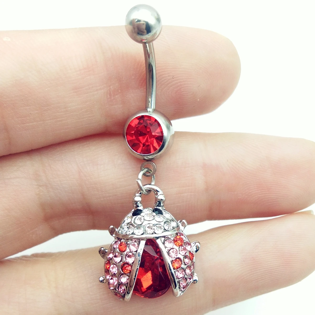 Стразы насекомое Божья коровка женские кольца для пупка сексуальный пирсинг