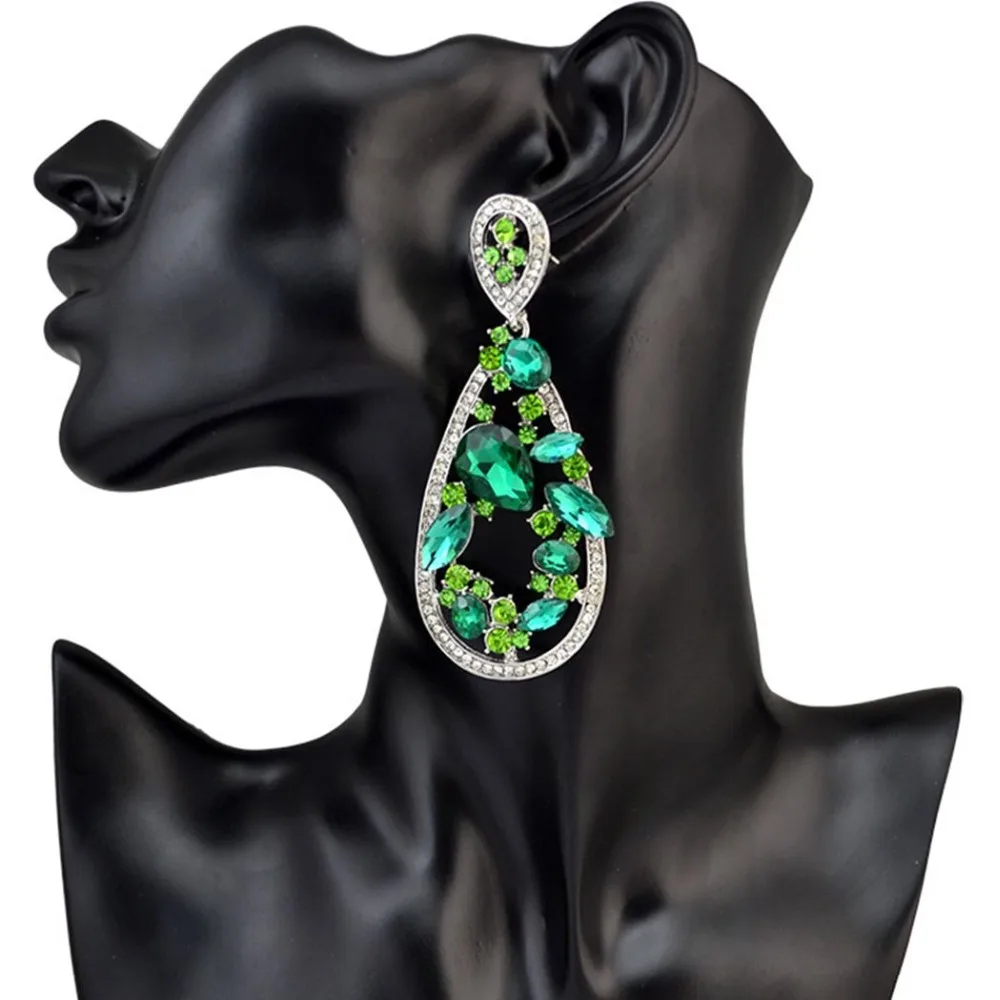 Женские Модные Цветные очаровательные серьги Кристальные стразы блестящие