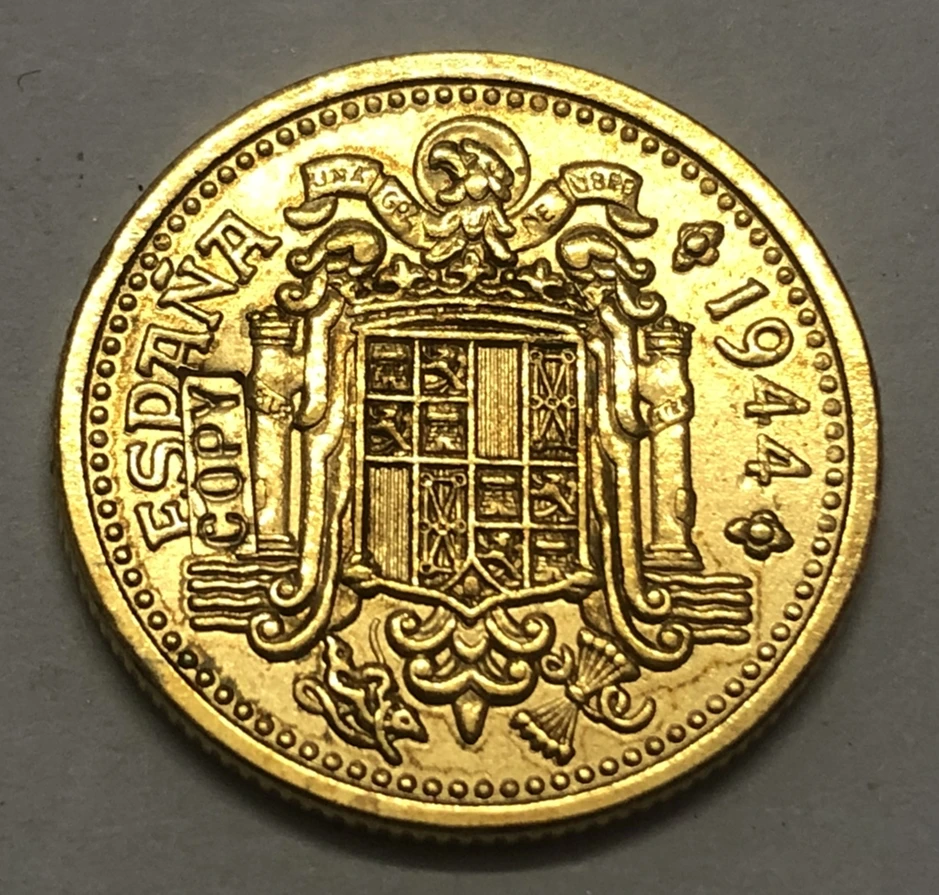 1944, 2,5 Pesetas в Испании-копия монеты с рисунком пробного забастовки