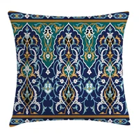 blue mustard moroccan throw pillow case ethnic oriental figure petals hippie cushion cover vintage tribal mosaic decor gifts