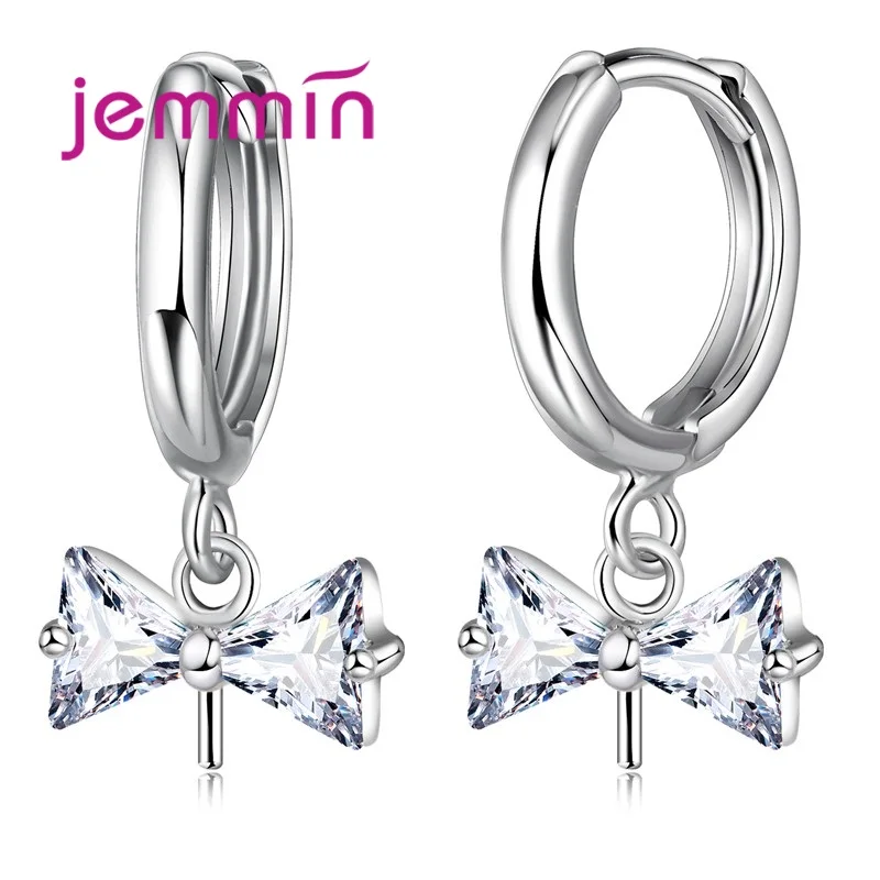 

Серьги-кольца женские из серебра 925 пробы с кристаллами AAA