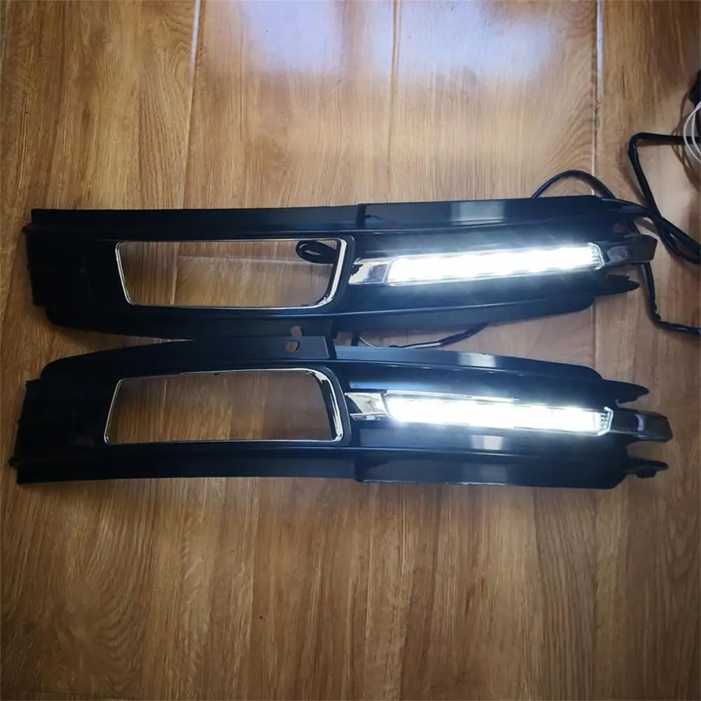 2 шт. Автомобильный светодиодный DRL для Audi A6 C6 2009 2010 2011 Автомобильная накладка на Противотуманные фары с светодиодный DRL дневные ходовые огни с проводом жгута