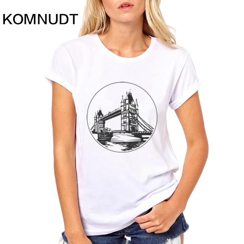 Komnudt новые модные розовые Лондон письмо и известный Land Знаки печатных Для женщин