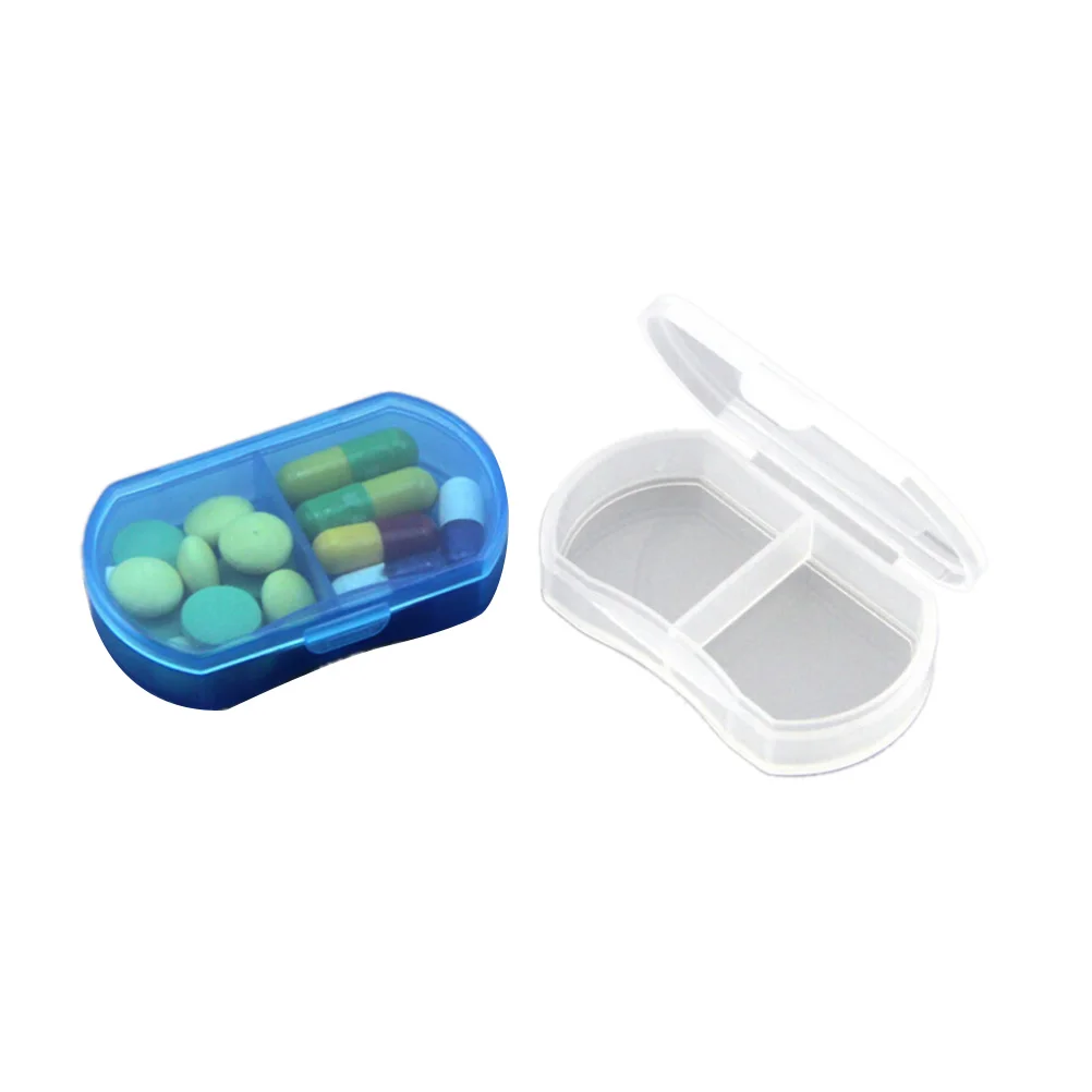 

1pcs 2 Grids Mini Cute Medicine Weekly Storage Pill 7 Day Tablet Sorter Box Container Case Organizer Health Care Pill Box