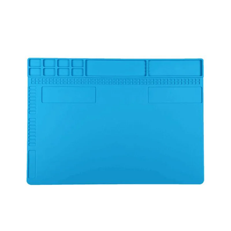Light blue Термостойкая паяльная станция BGA коврик паяльный силиконовый тепловой пистолет изоляционный коврик ремонтные инструменты обслуживание платформы Настольный коврик - Цвет: Light blue