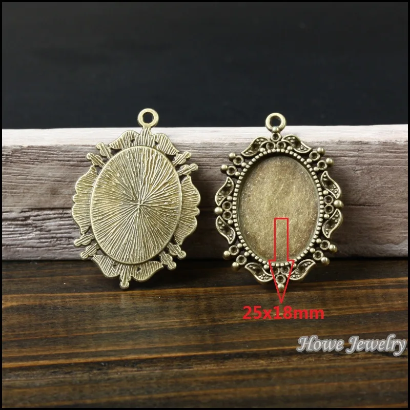 9 шт. винтажная подвеска в овальной оправе из античной бронзы и цинкового