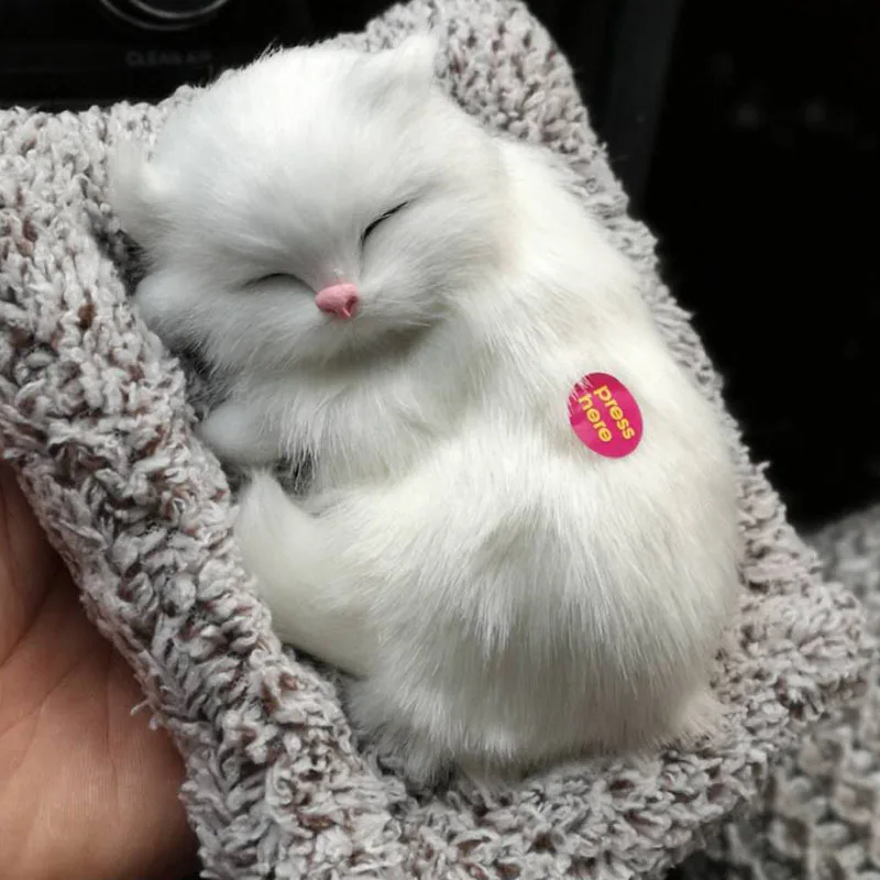 Cute Car Dashboard Ornaments Simulation Sleeping Cat Decoration for Lovely Plush Kittens Doll Toy Interior Accessories | Автомобили и