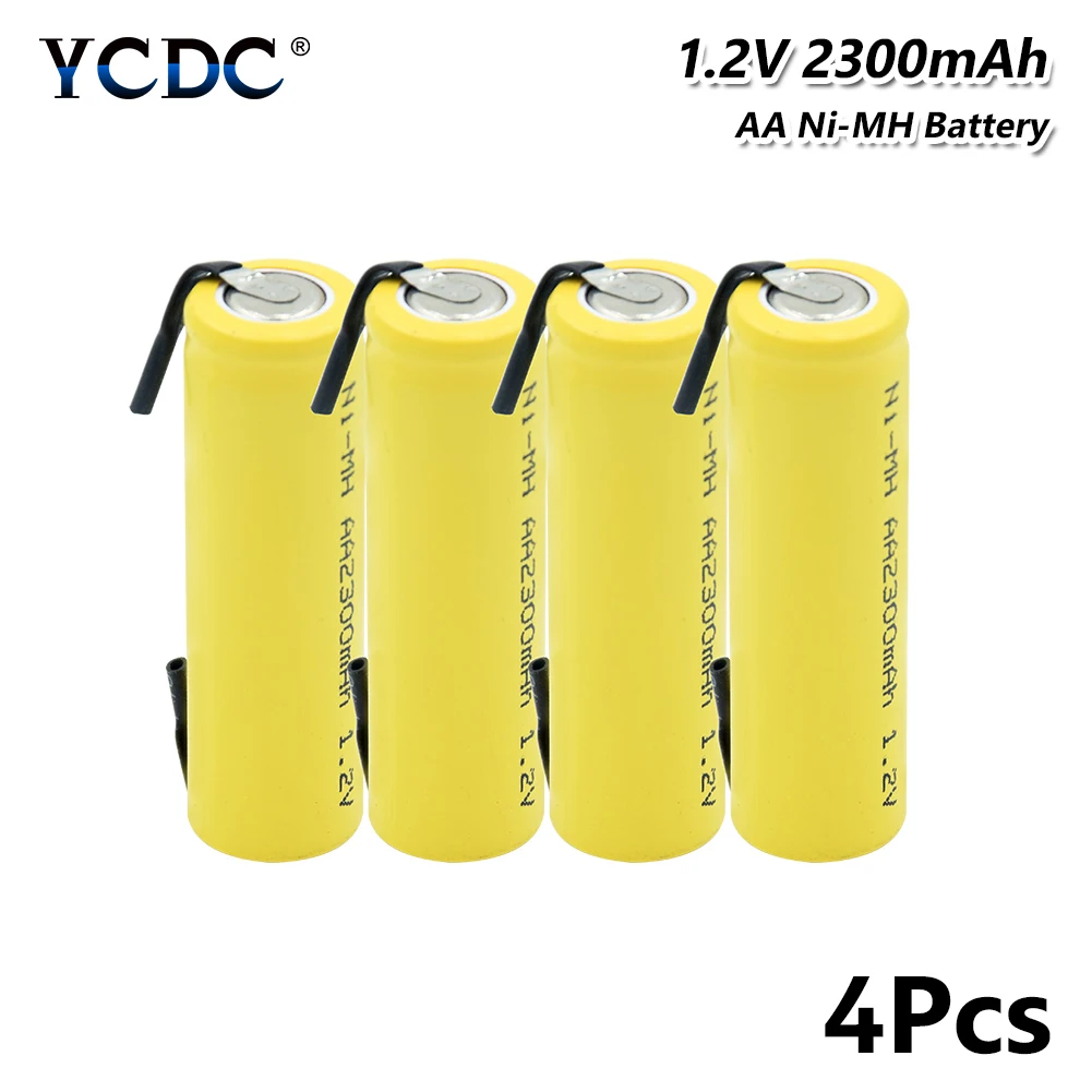 4 PCS Никель-металл-гидридные батареи AA 1,2 V 2300mAh литиевые аккумуляторные батареи для сварки никелевые листовые батареи для игрушечного фонарика - Цвет: 4 PCS