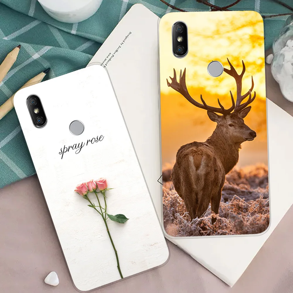 Чехол для Xiaomi Redmi S2 силиконовый мягкий чехол из ТПУ оболочка телефона задние