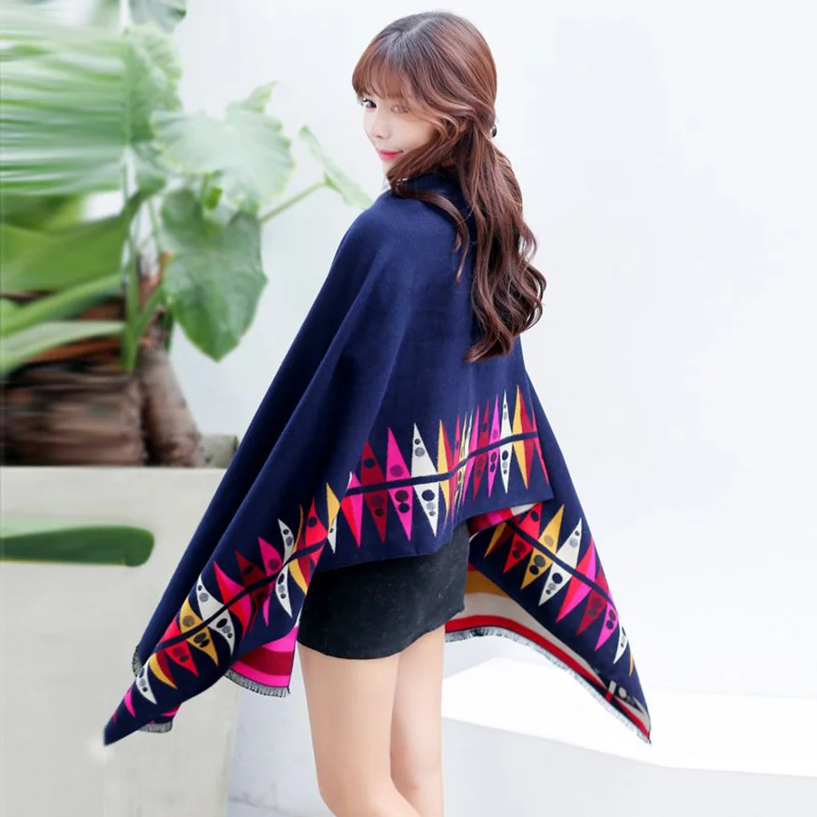 Утепленный свитер женская накидка шаль шарф женское пончо 5ZC0632f| |