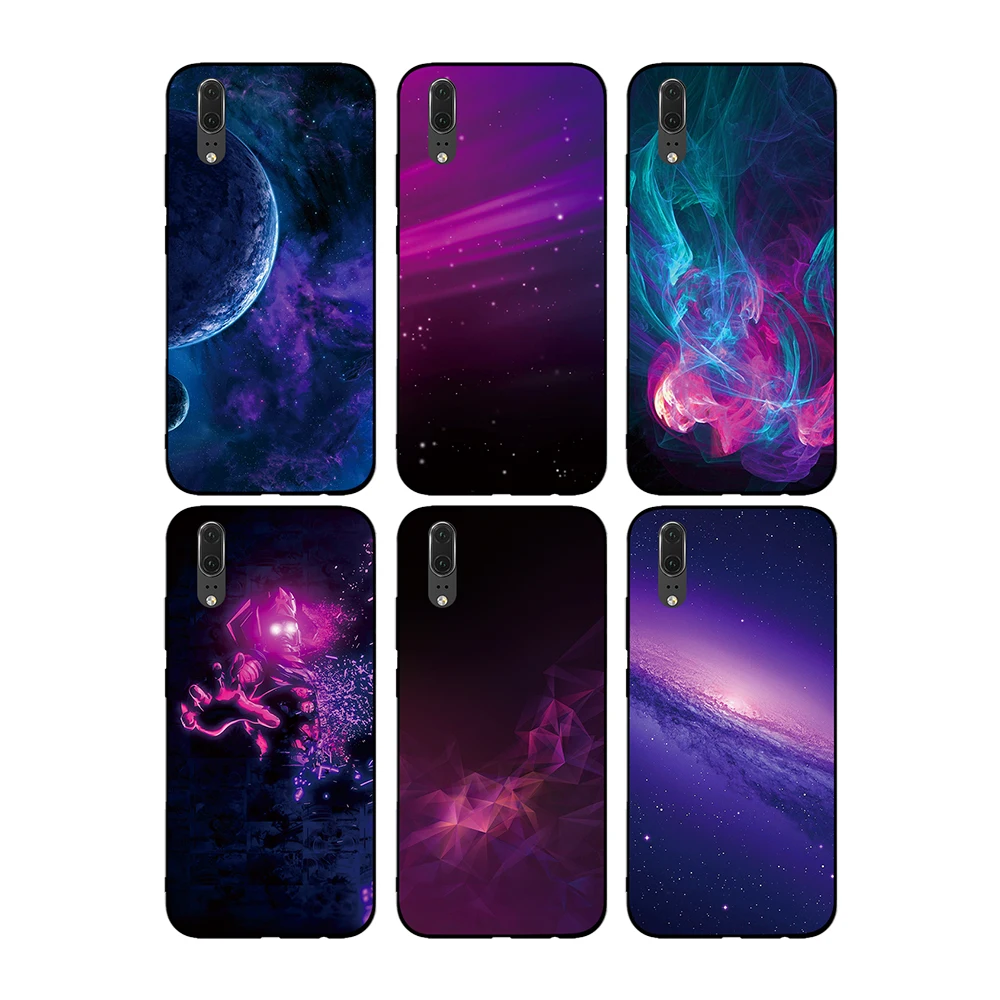 Psychedelic фиолетовый свет для Huawei P8 P9 P10 P20 P30 Lite Pro P Smart 2016 2019 ТПУ Мягкий силикон |