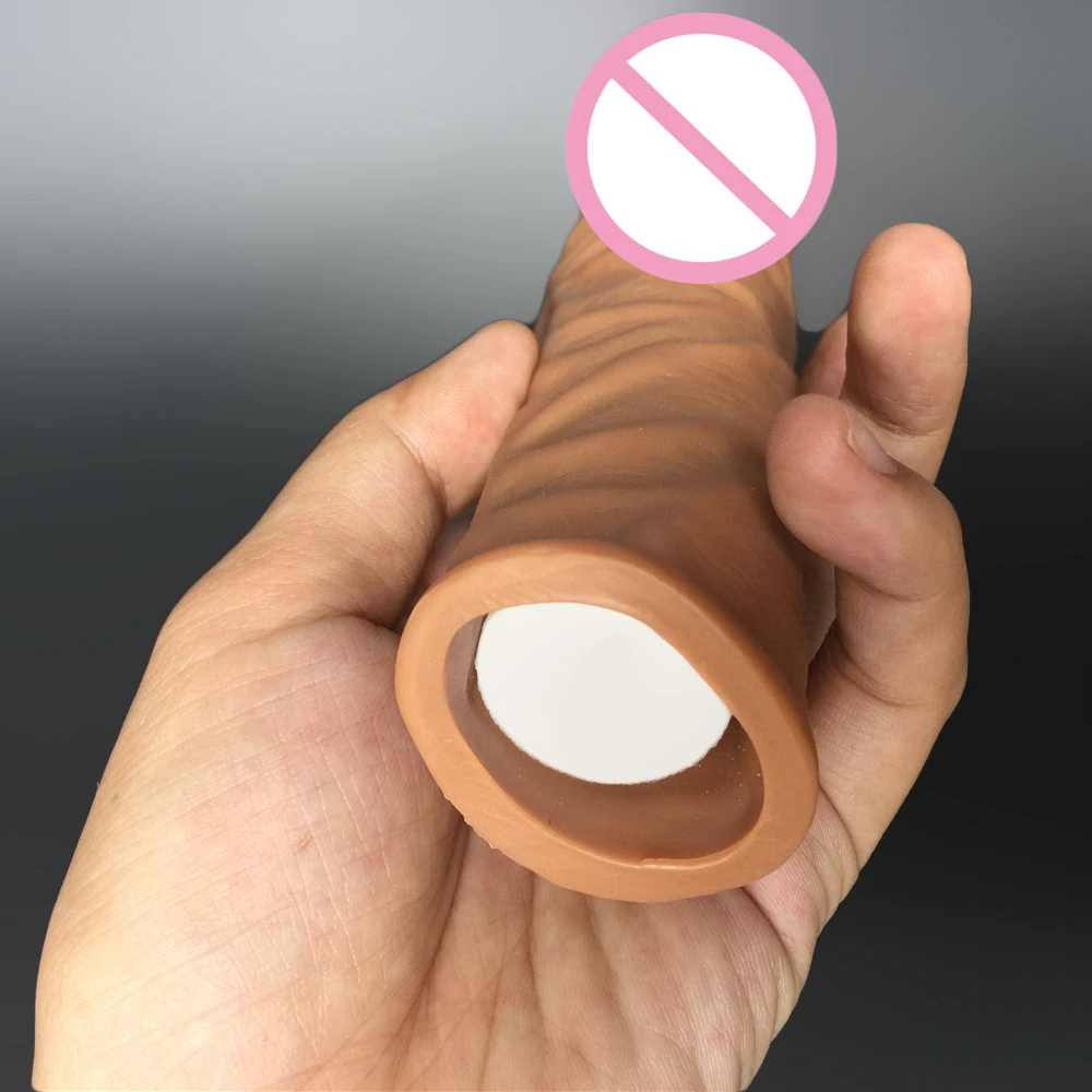 19 5 см L коричневый интимные изделия для мужчин Реалистичная пениса рукава