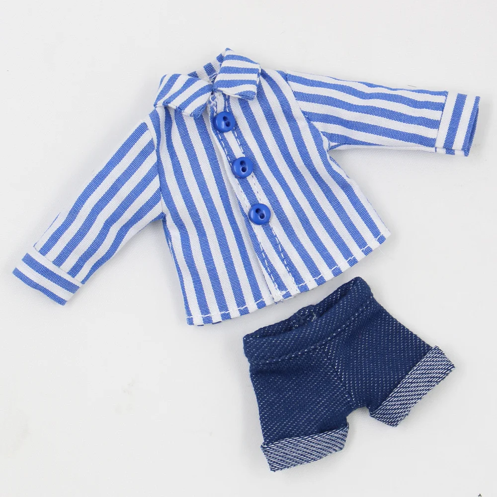 Наряды для Middie Blyth doll белая футболка с синей полосой и джинсы брючный костюм 20 см